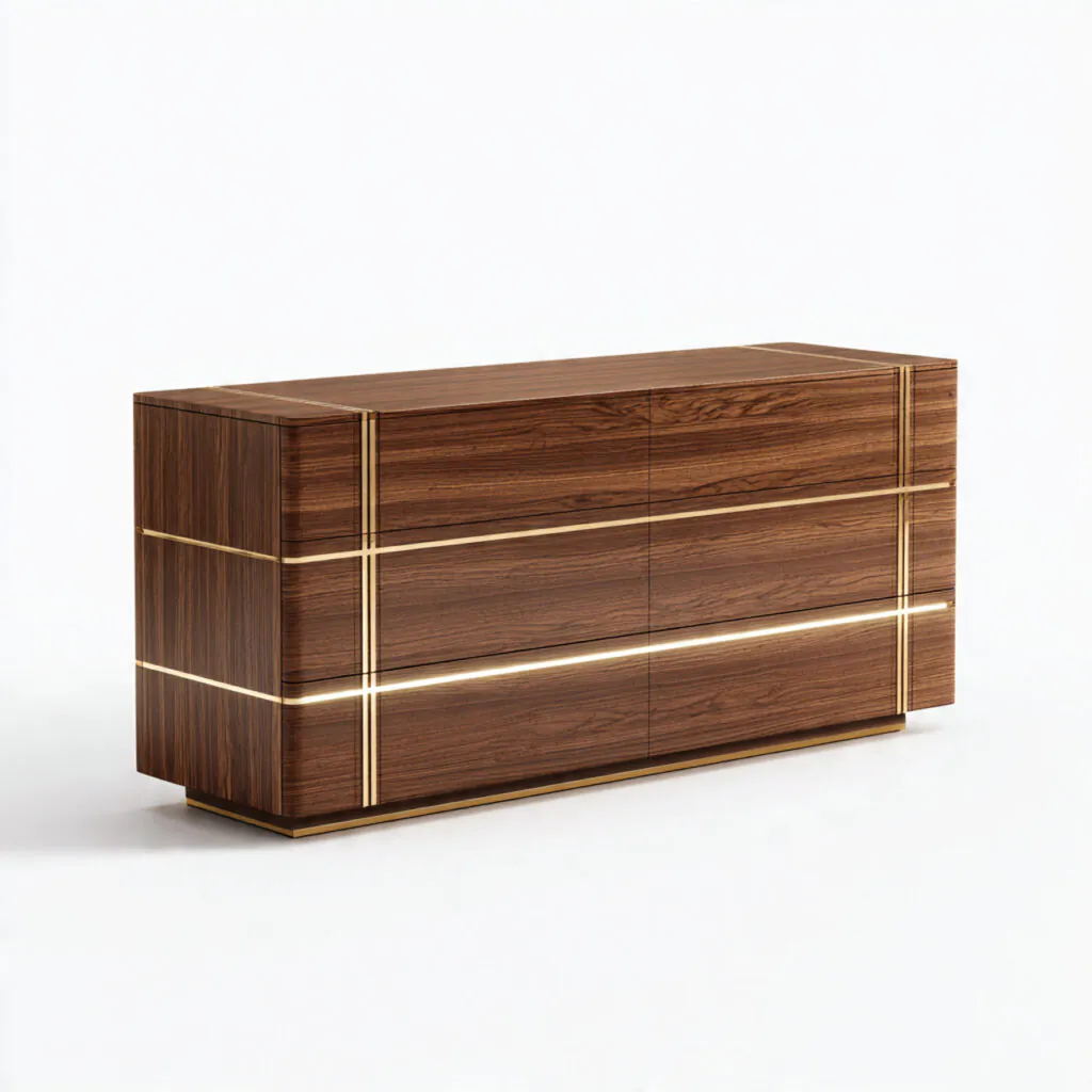 Brushed Brass Inlay Dressers