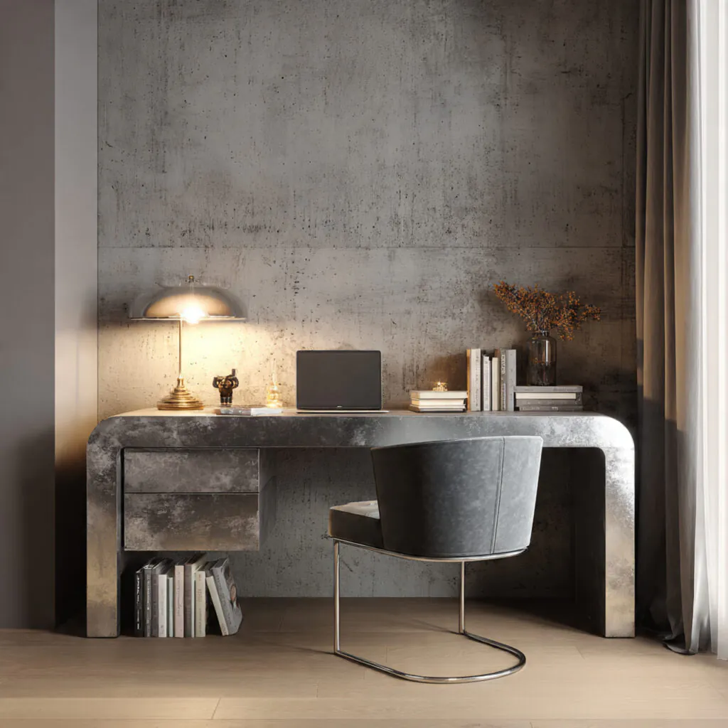 Liquid Metal Finish Desks