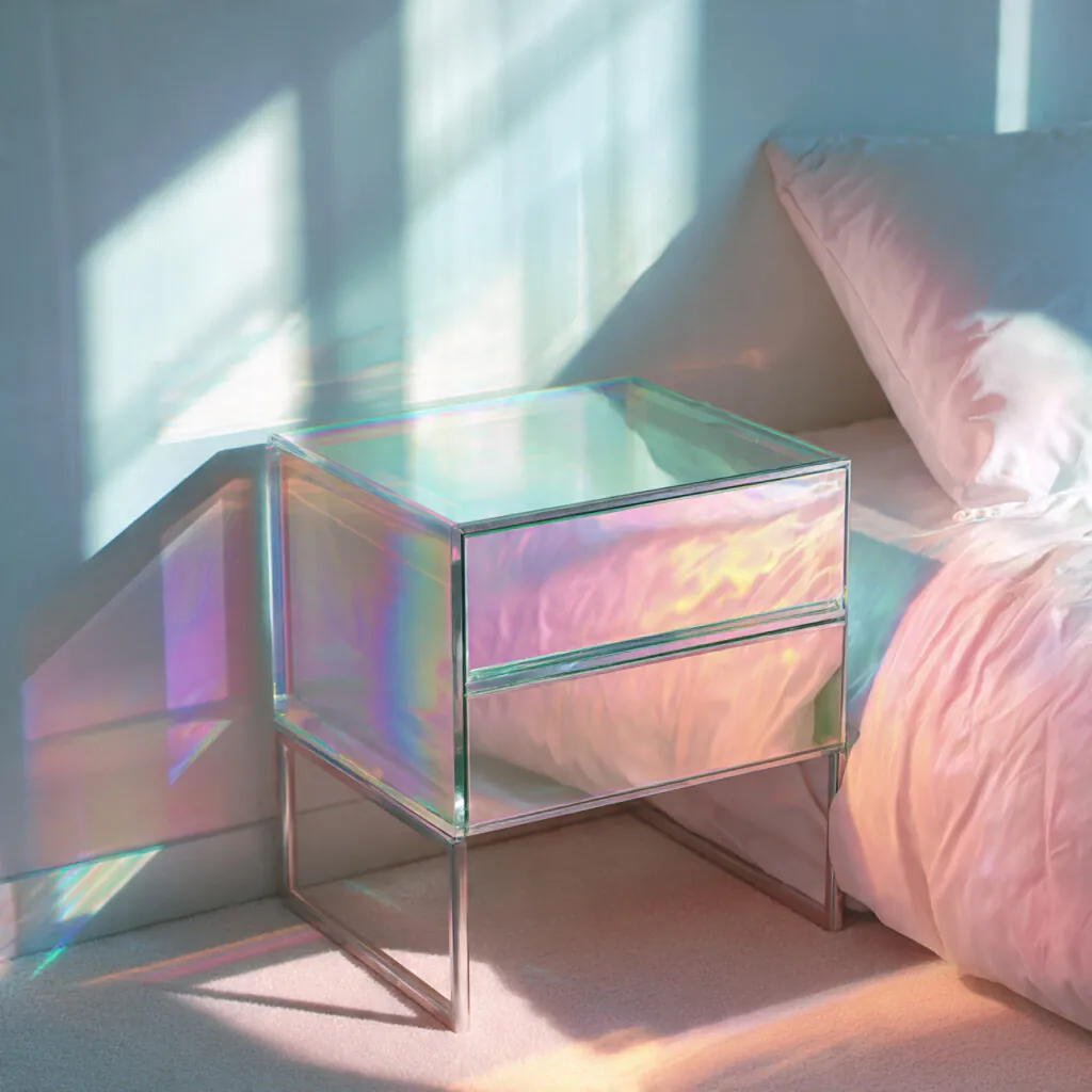 Iridescent Glass Nightstands