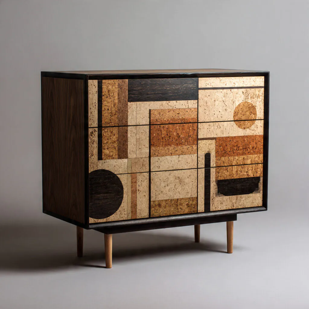 Cork Inlay Chest of Drawers