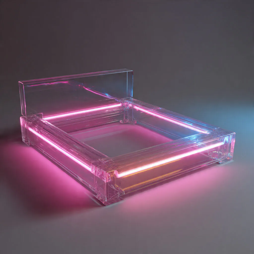 Neon-Infused Acrylic Bed Frames