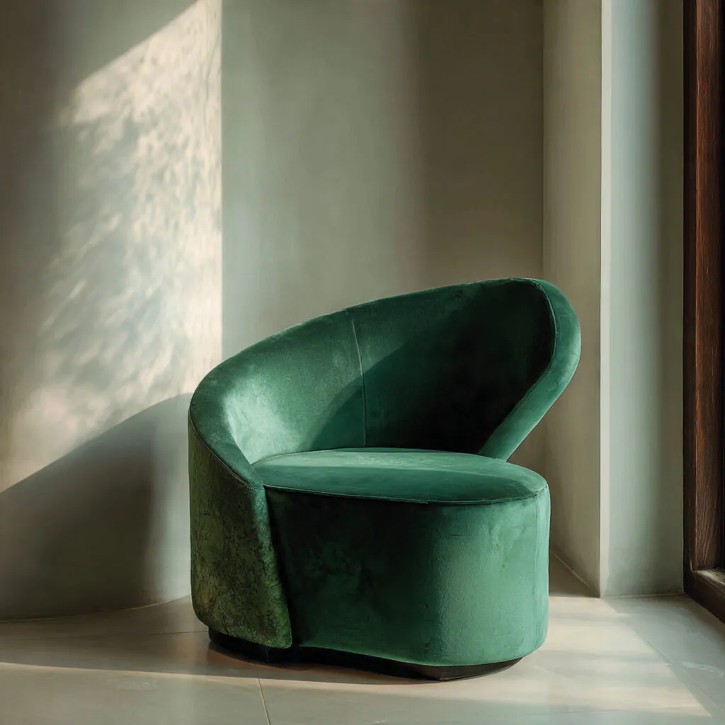 Sculptural Velvet Accent Chairs