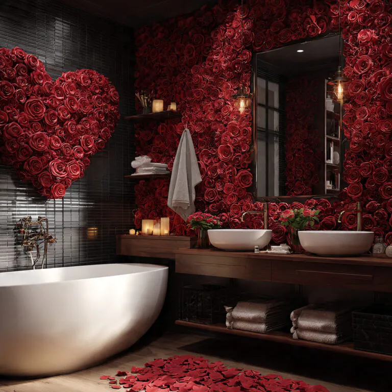 valentines bathroom decor