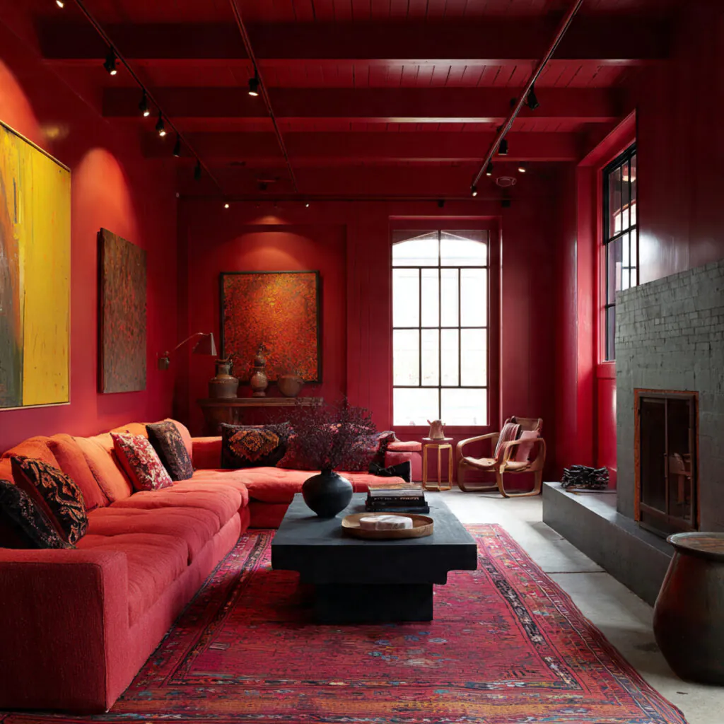 Color-Drenched Living Room Makeover Ideas