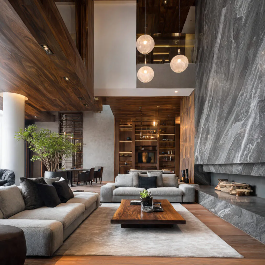 Mixed-Material Living Room Makeover Ideas