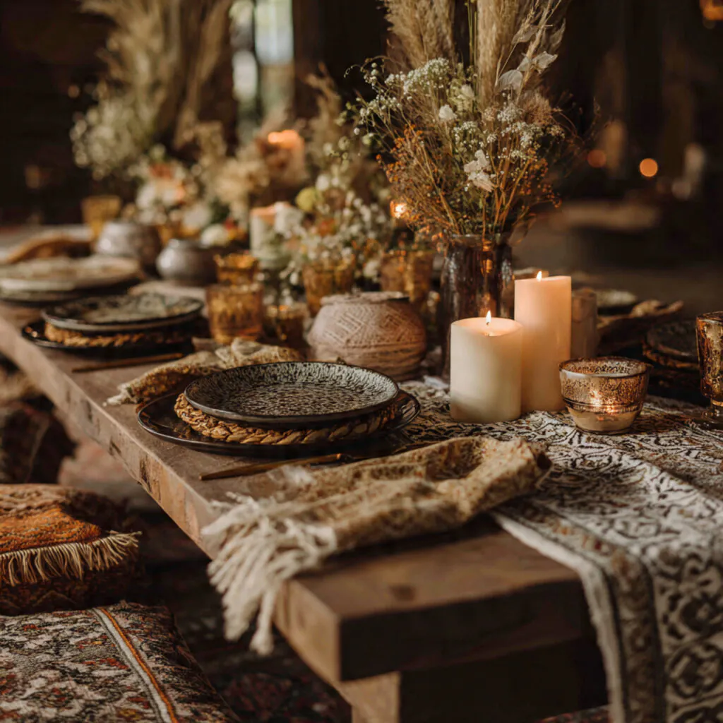 28 Party Table Setup Ideas for Stunning Celebrations 7 Boho Chic Table Ideas