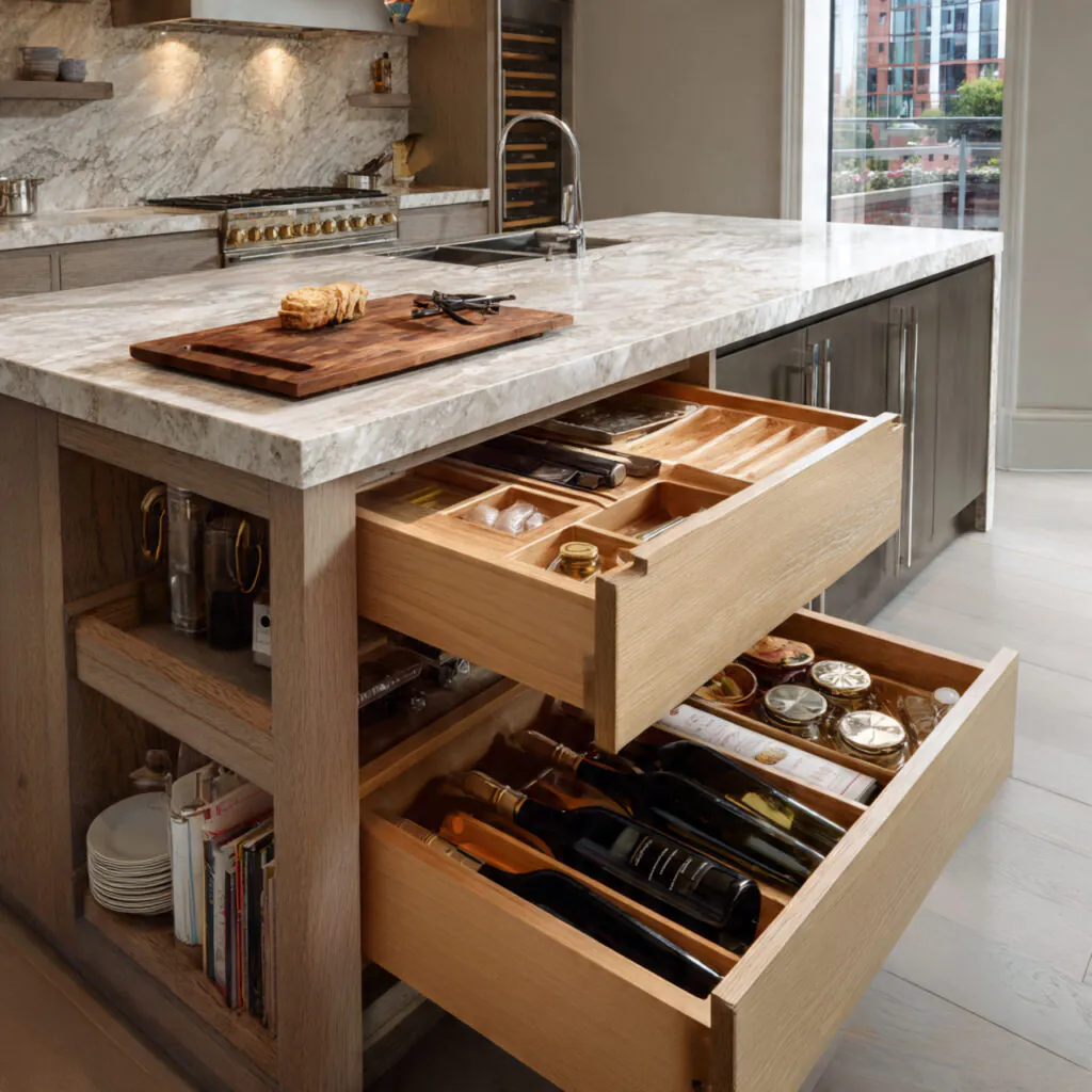 29 Kitchen Island Storage Ideas for a Stylish Organized Home 7 kitchen island storage