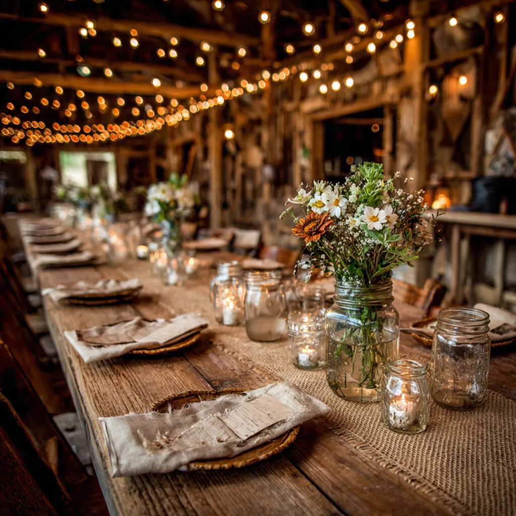 28 Party Table Setup Ideas for Stunning Celebrations 3 Rustic Farmhouse Table Ideas