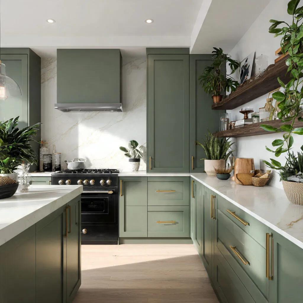 26 Beautiful Inspiring Kitchen Ideas to Upgrade Your Space 18 Green Kitchen Design Ideas