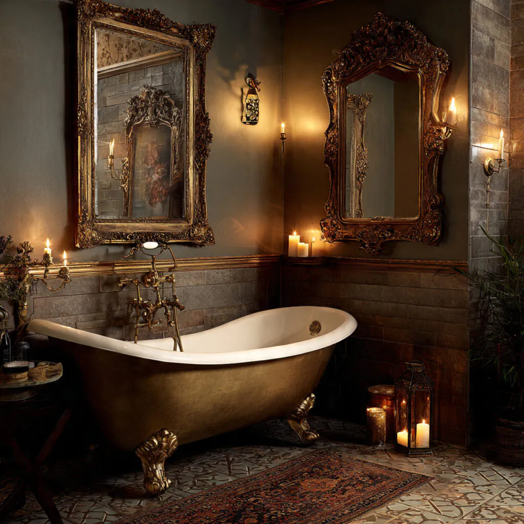 Antique Gold Bathroom Decor Ideas