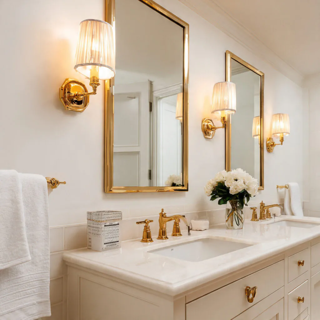 Gold Bathroom Decor Lighting Ideas