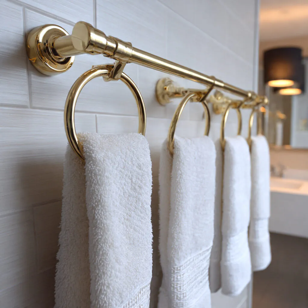 Gold Towel Bar and Ring Ideas