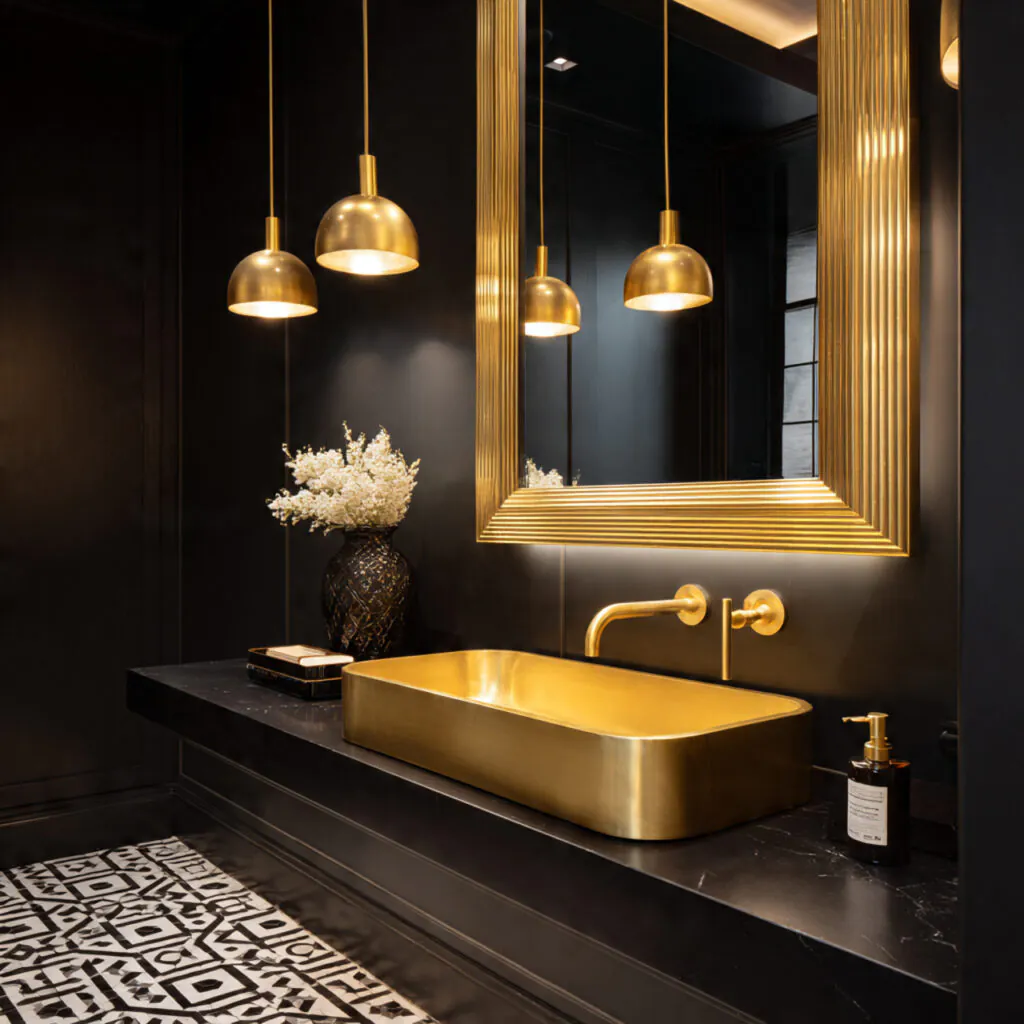 Modern Glam Gold Bathroom Ideas