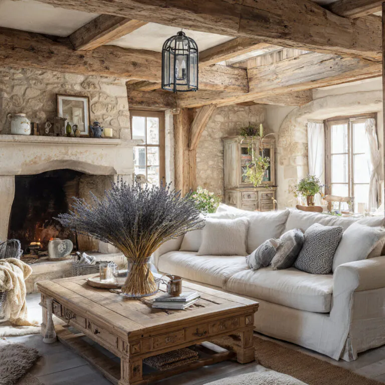 french farmhouse living room