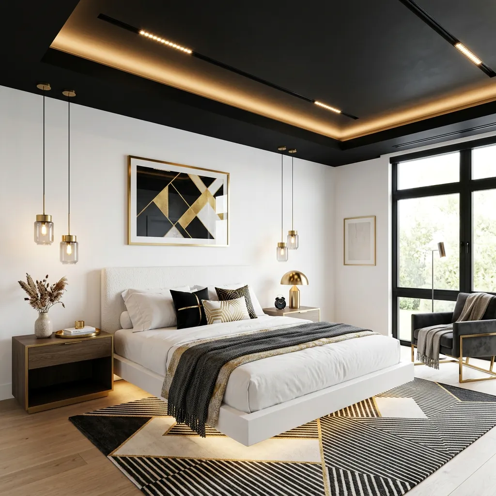 Black Ceiling Ideas for Modern Bedroom