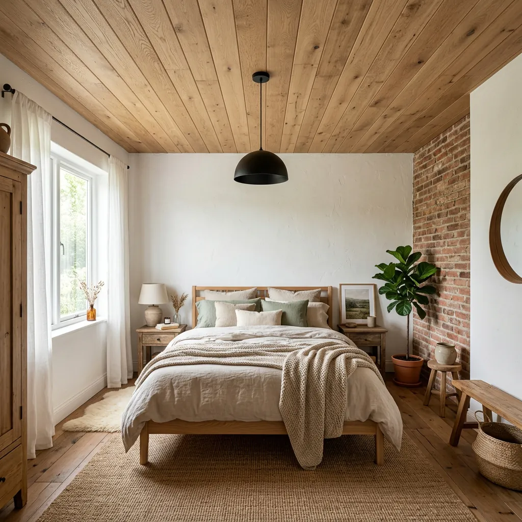 Wooden Plank Ceiling Ideas for Bedroom