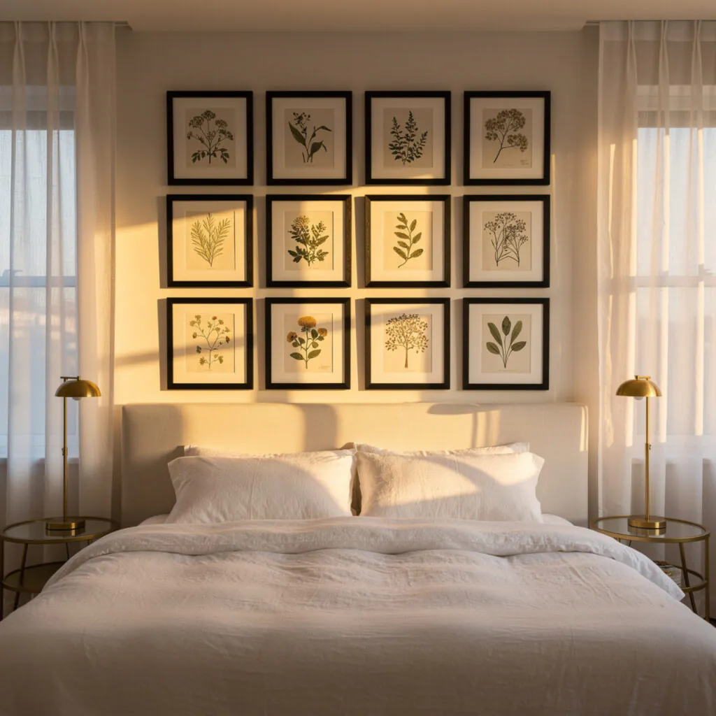 Black and Gold Bedroom Gallery Wall Ideas