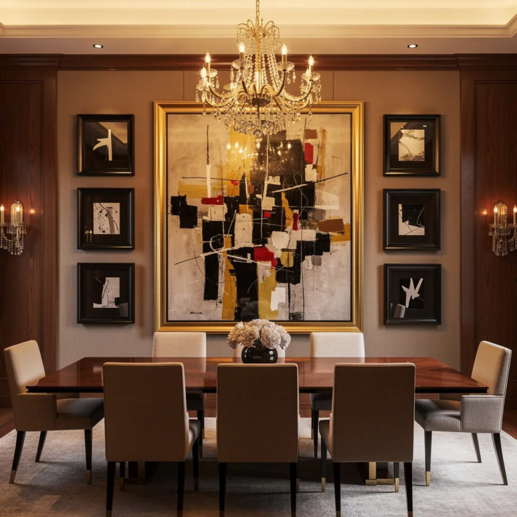 Black and Gold Dining Room Gallery Wall Ideas