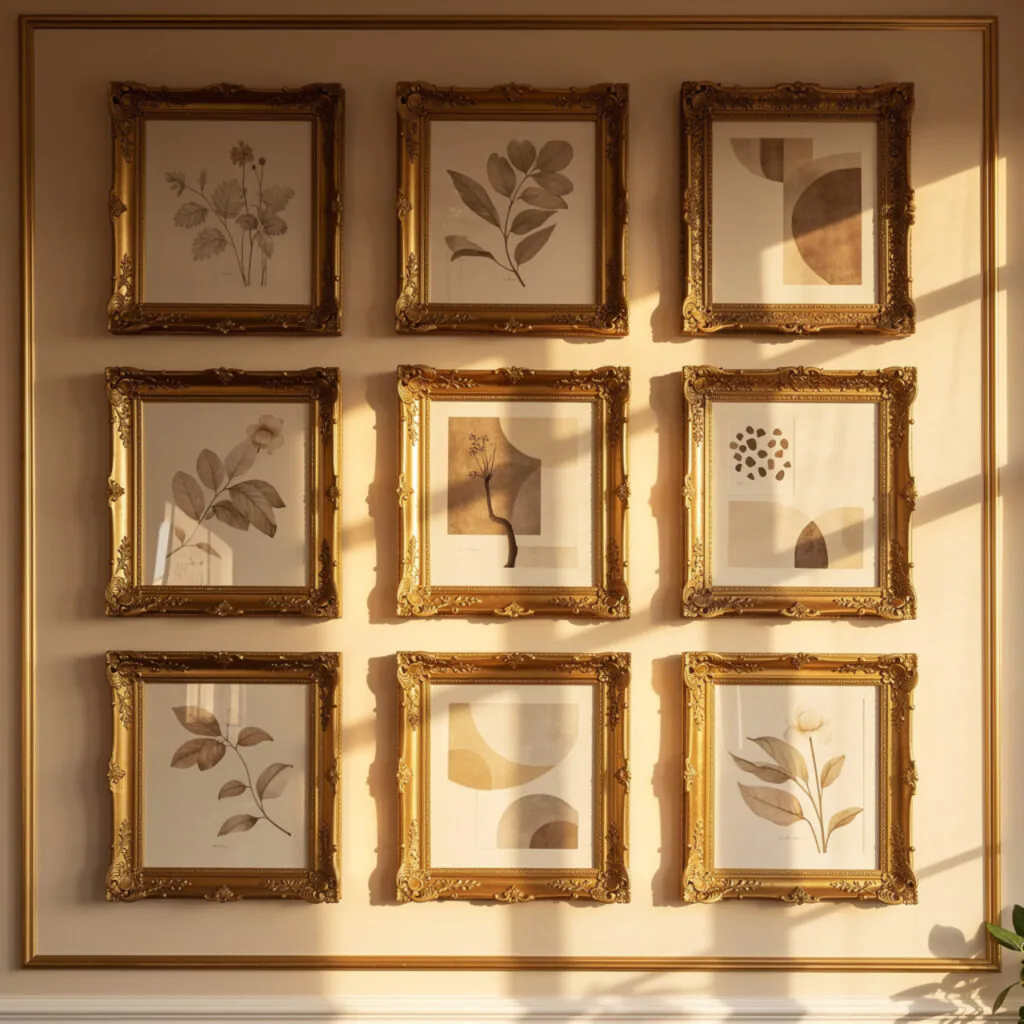 Gold Metallic Frame Gallery Wall Ideas