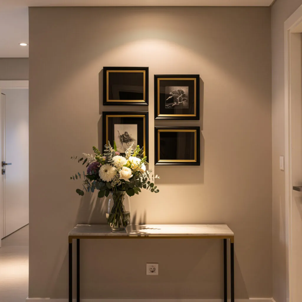 Black and Gold Entryway Gallery Wall Ideas