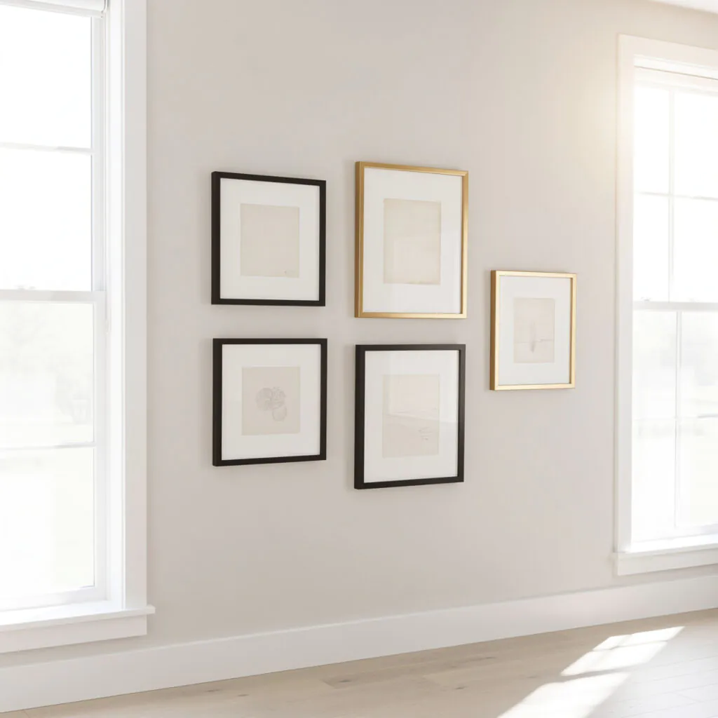 Black Gold and White Gallery Wall Ideas
