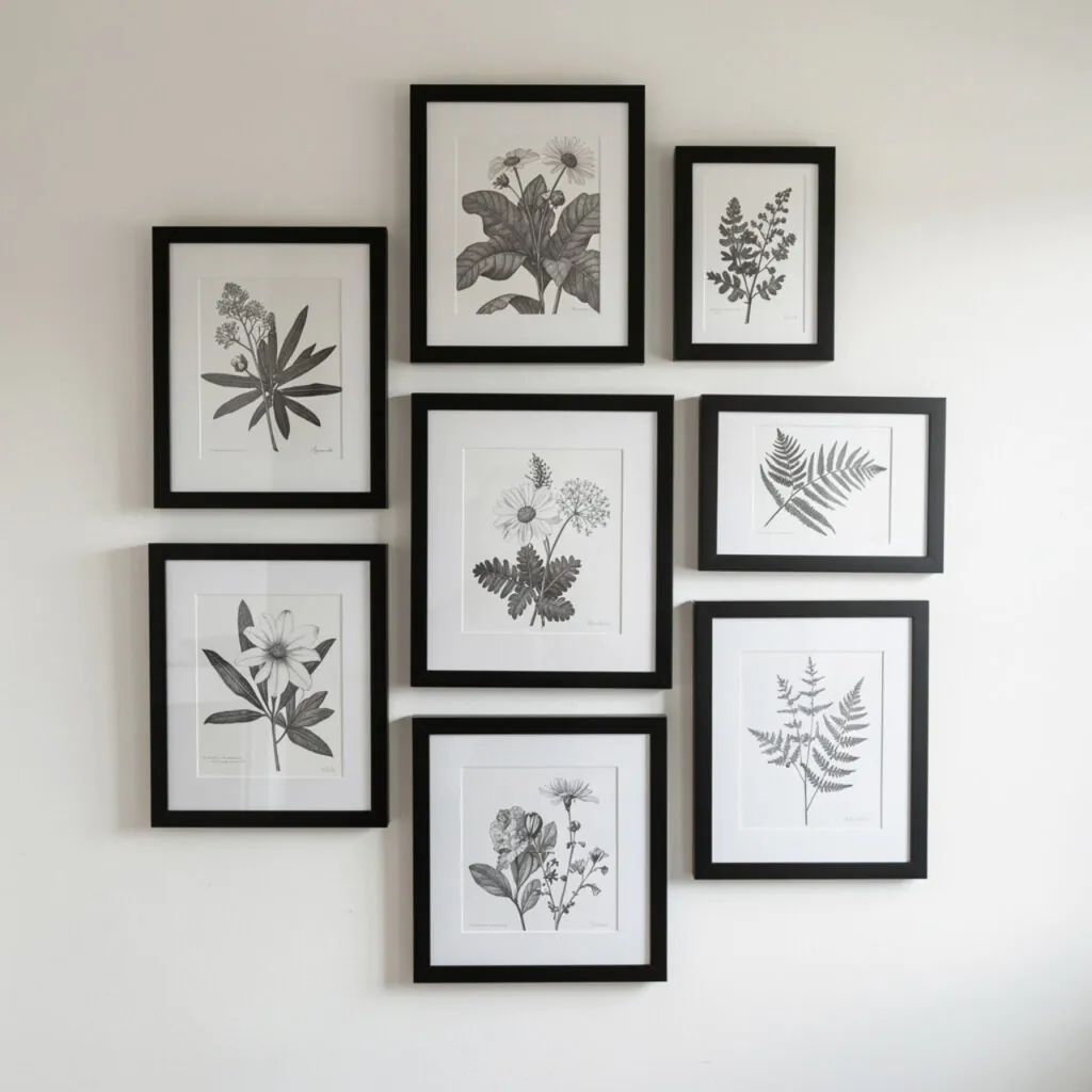 Matte Black Frame Gallery Wall Ideas