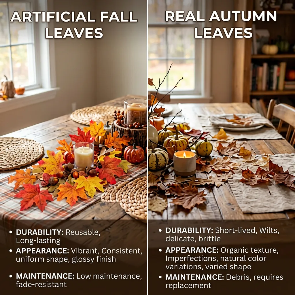Artificial versus Real Autumn Leaves Comparison