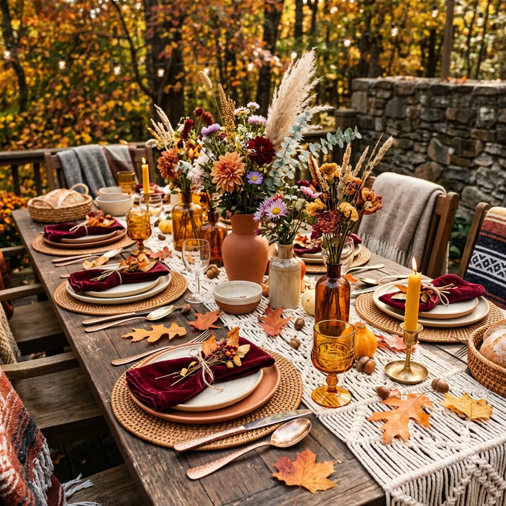 Bohemian Autumn Leaves and Texture Layering