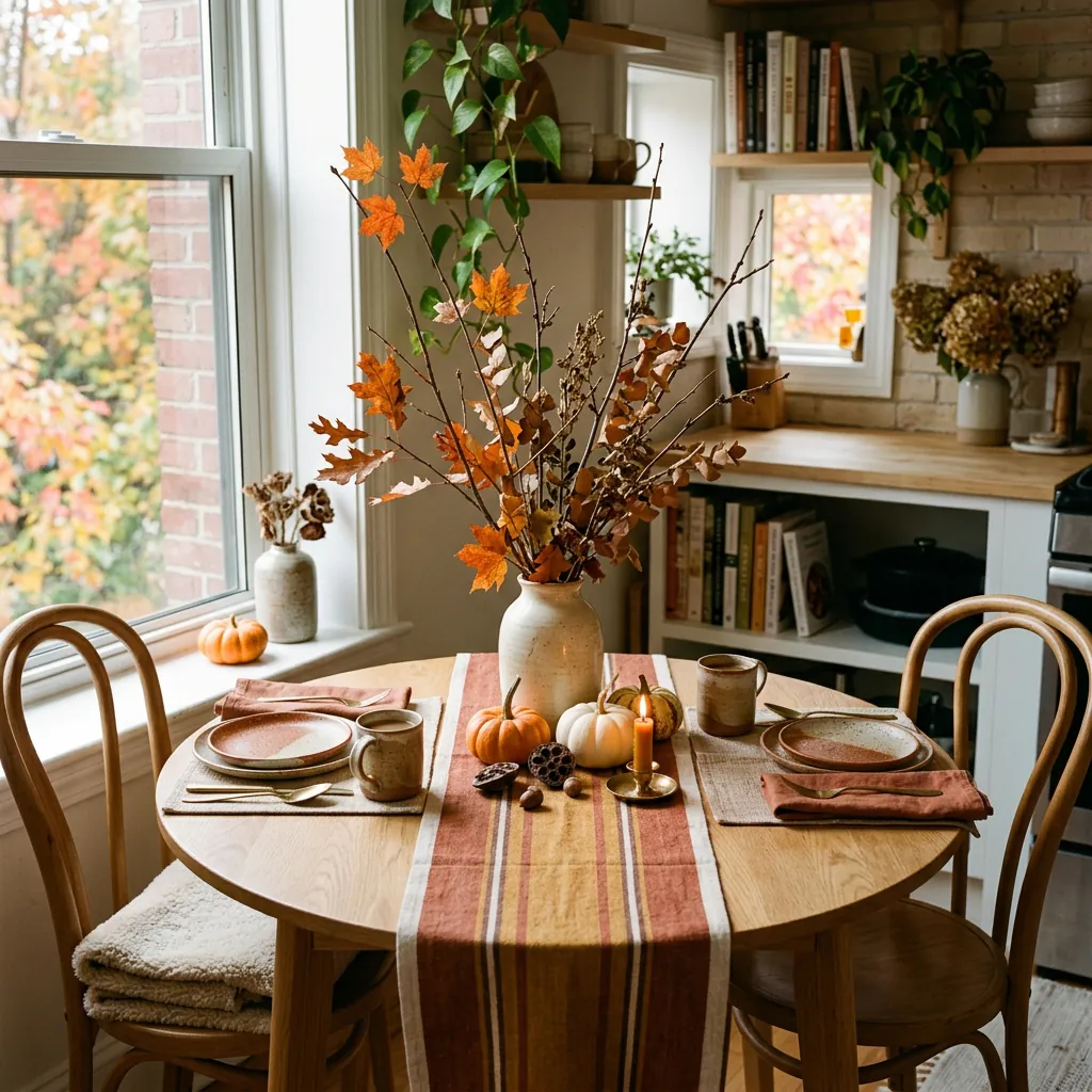Small Space Kitchen Table Fall Decoration