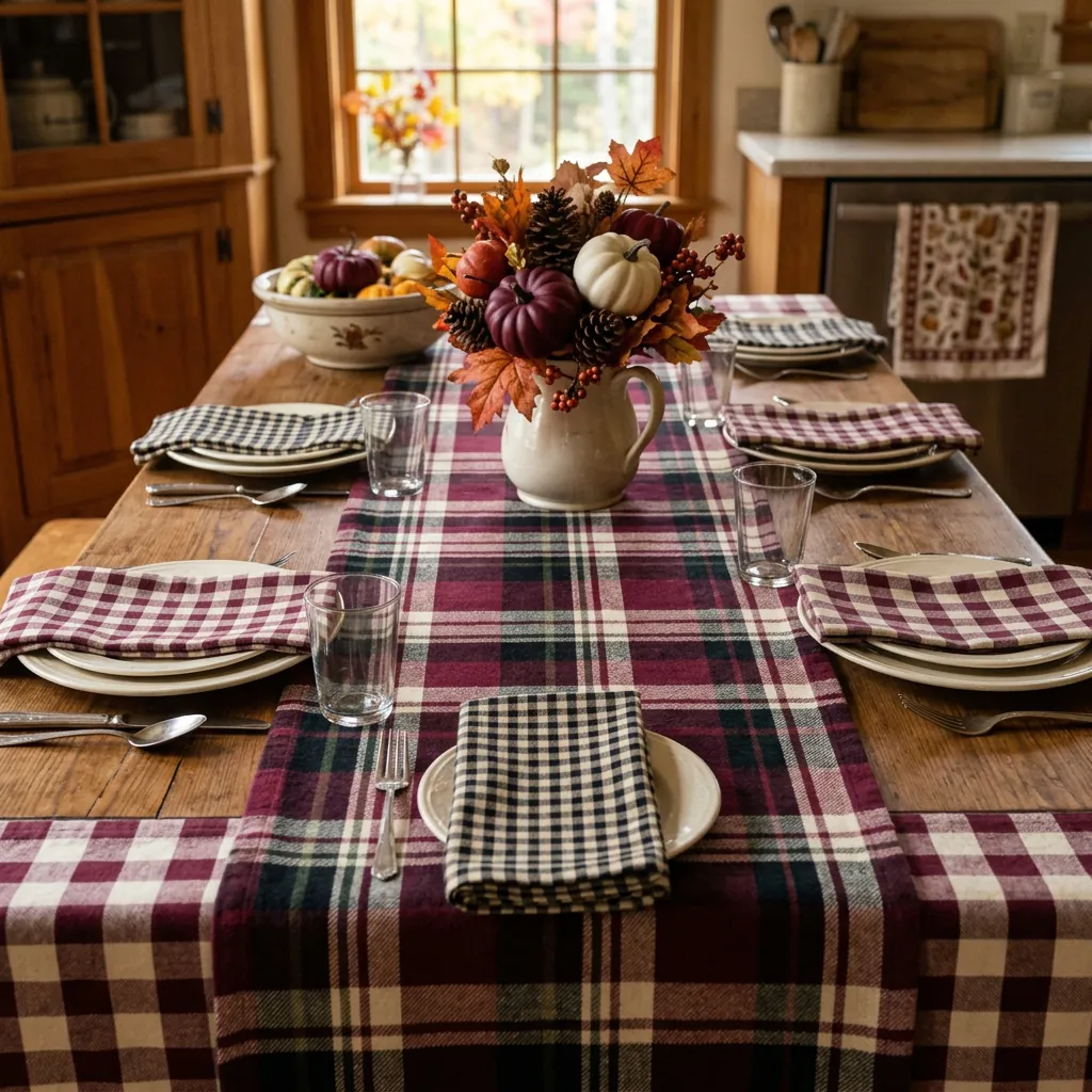 Plaid and Checkered Pattern Fall Table Ideas