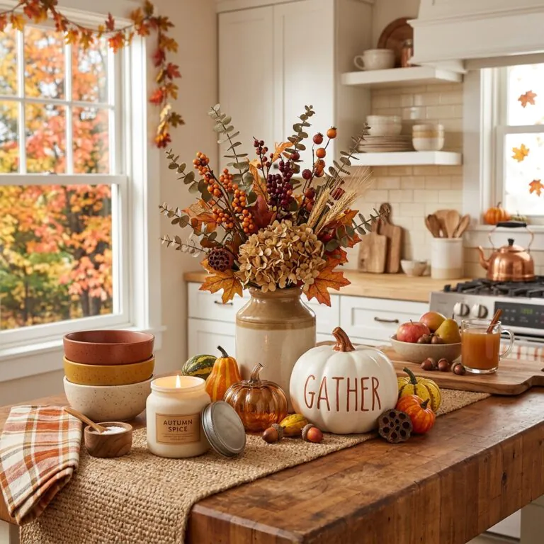 fall kitchen countertop decor