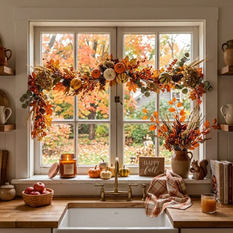 33 Fall Kitchen Window Decor Ideas That Are Budget-Friendly & Cozy 28 fall kitchen window decor