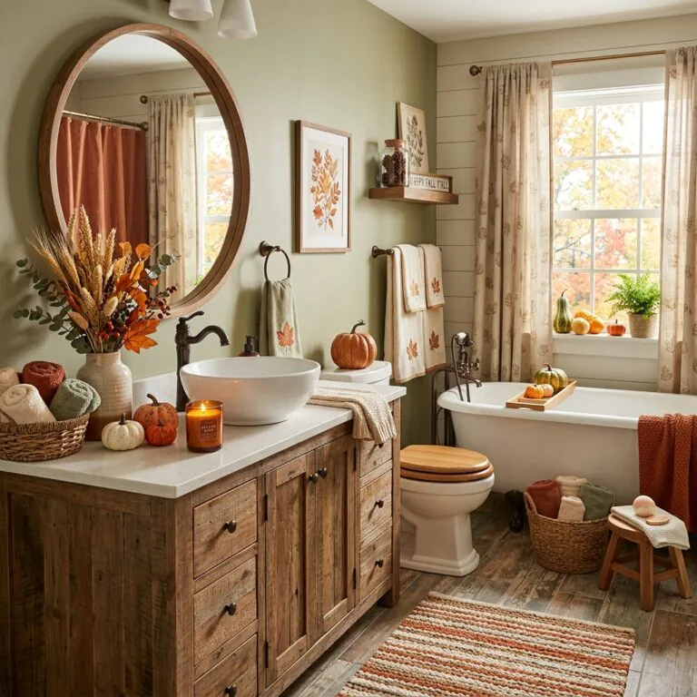 fall themed bathroom