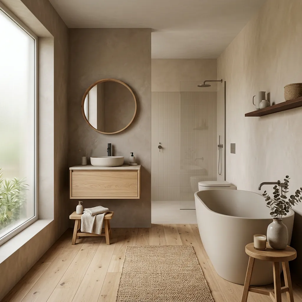Neutral Japandi Bathroom Color Palette Ideas
