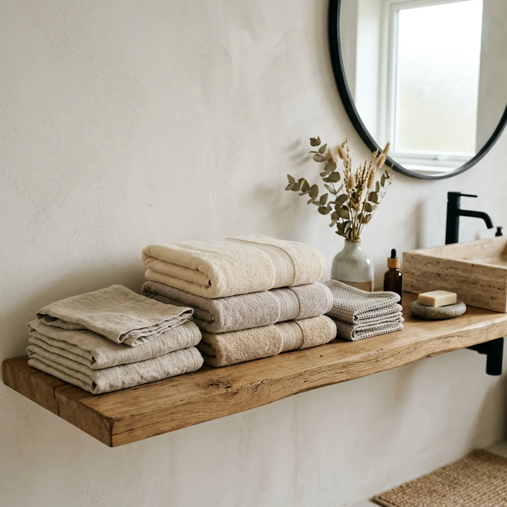 Neutral Textile Layering Ideas for Bathrooms