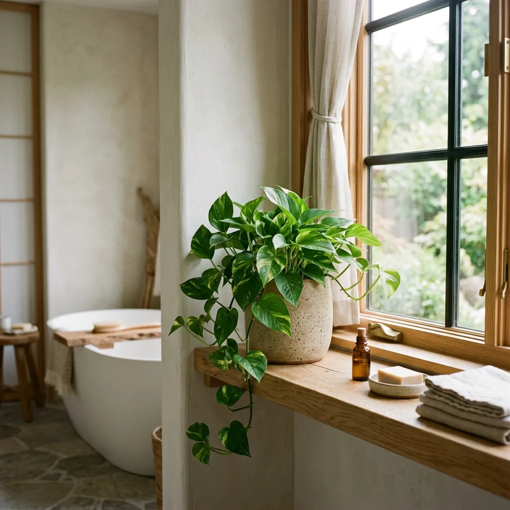 Japandi Bathroom Plant Styling Ideas