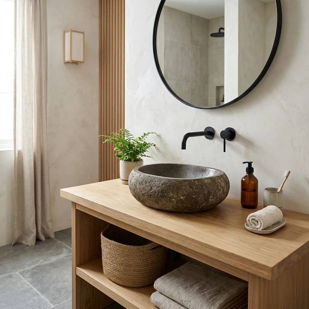 Japandi Bathroom Sink Design Ideas