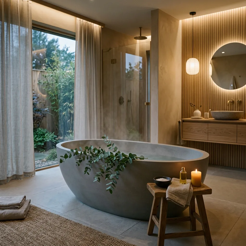 Spa-Inspired Japandi Bathroom Ideas