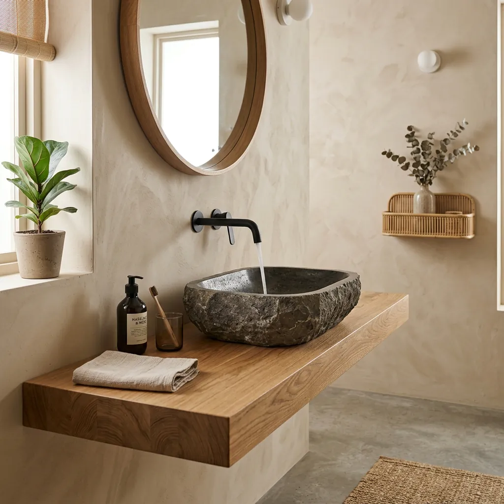 Wall-Mounted Faucet Ideas for Japandi Bathrooms