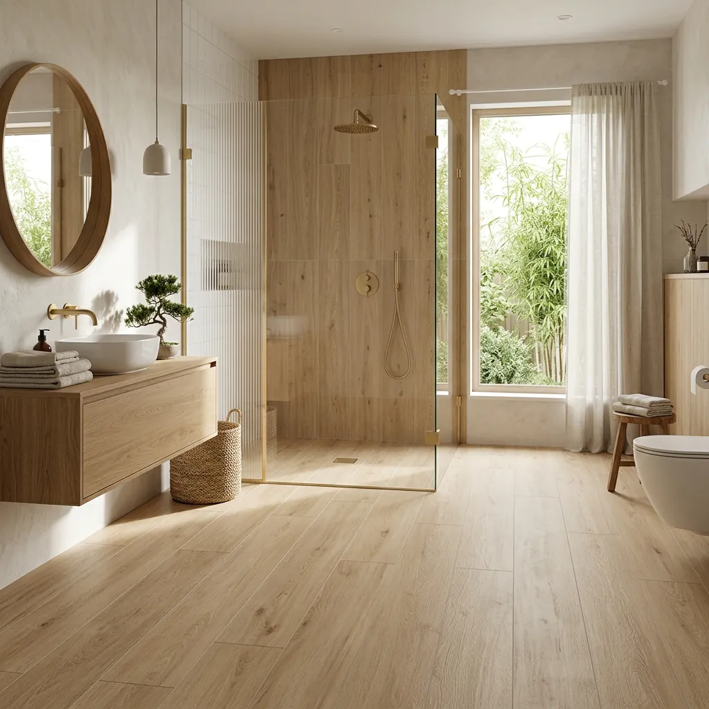 Japandi Bathroom Flooring Ideas