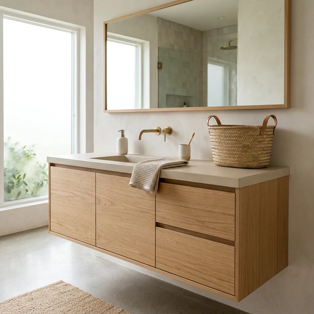 Minimalist Japandi Bathroom Storage Ideas